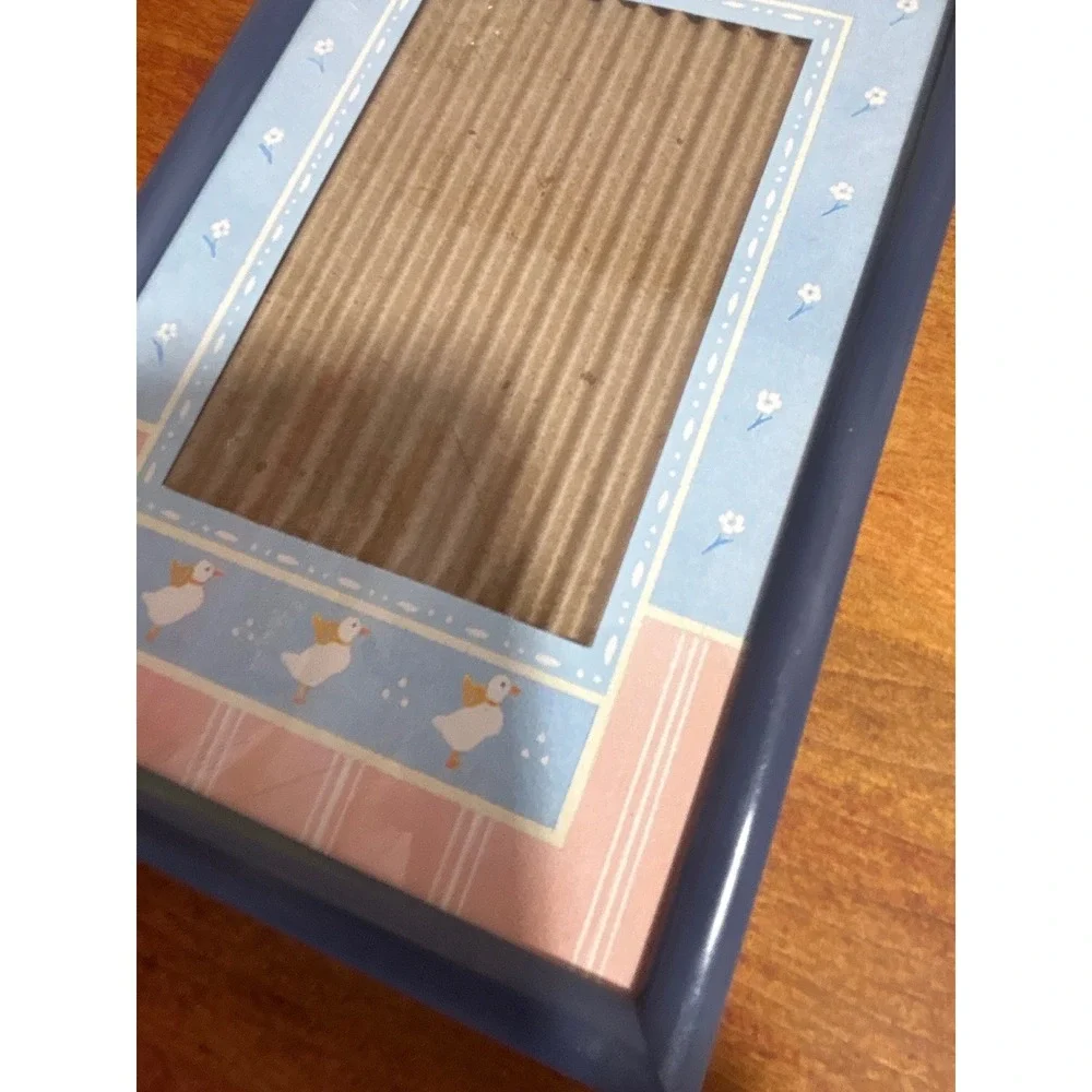 Vintage Blue Goose Floral Photo Frame Country Cottage Nursery Decor 6x8